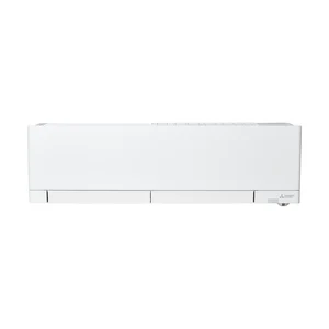 Mitsubishi Electric RZ25 – valkoinen RZ-sarjan sisäyksikkö edestä, ilmanohjaimet suljettuina.