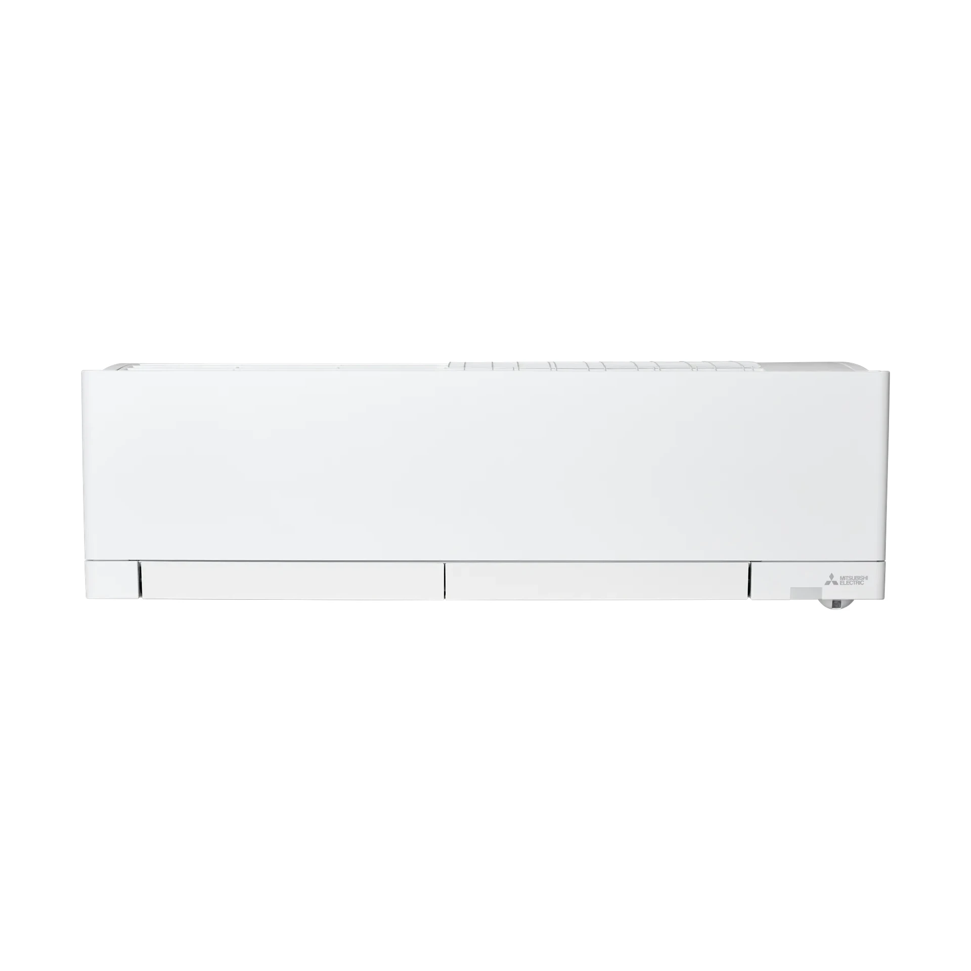 Mitsubishi Electric RZ25 – valkoinen RZ-sarjan sisäyksikkö edestä, ilmanohjaimet suljettuina.